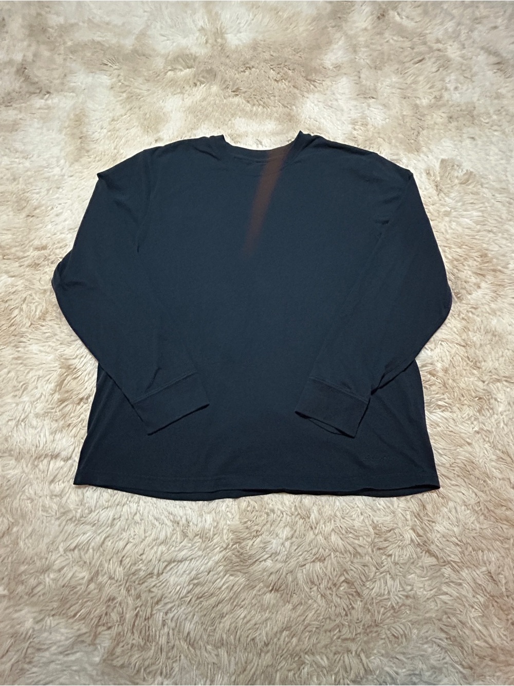 Eddie Bauer Long-Sleeve Crew Neck Shirt - Navy Blue